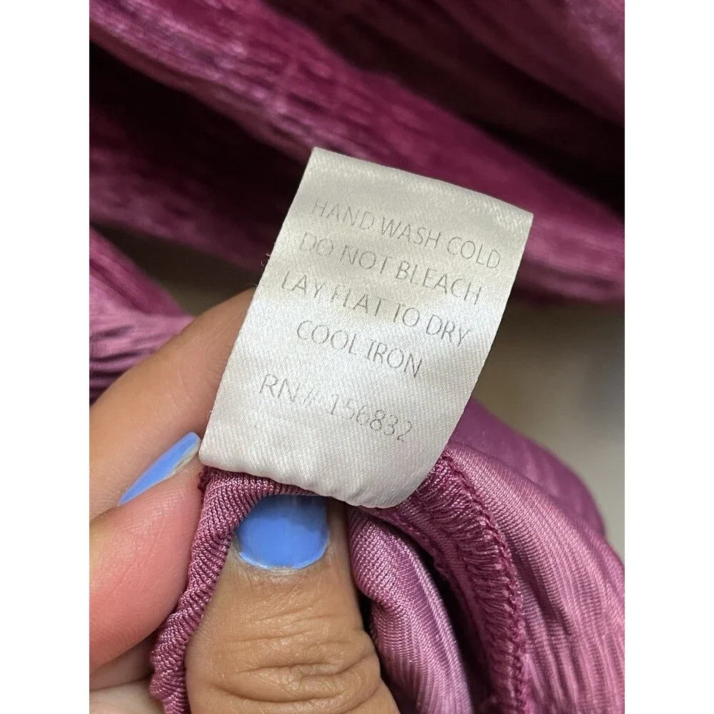 BiBi Love The Drama Hibiscus Purple Velvet Blouse XL - Picture 8 of 11